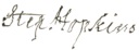 Signature of Stephen Hopkins on the Declaration of Independence