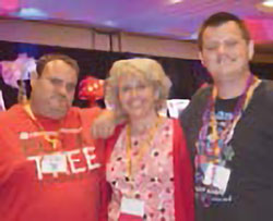 Matthew and Kaymen Jagger meeting VR Director Flanagan at the Family Cafe.