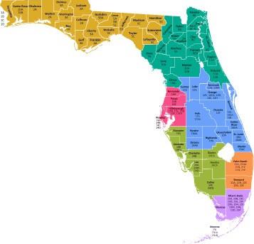 State of Florida with 7 Areas of VR