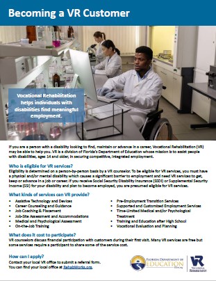 Become a Vocational Rehabilitation Customer flyer