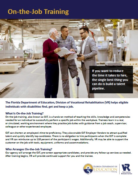 On-the-Job Training flyer