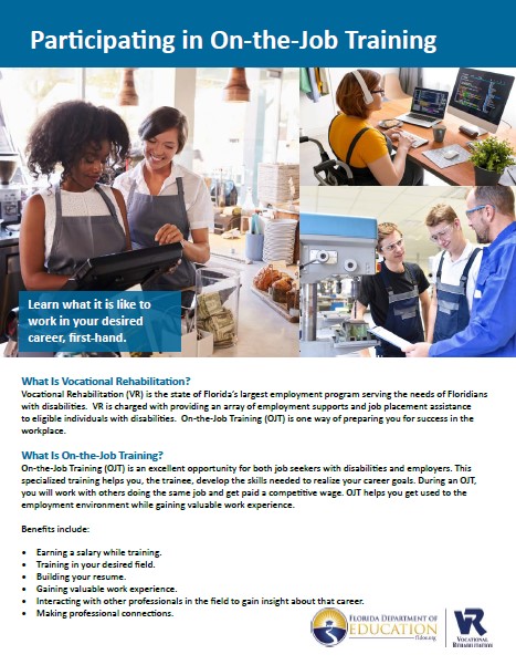 Participating in On-the-Job Training flyer