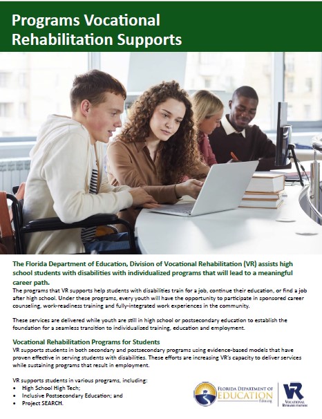 Programs Vocational Rehabilitation Supports flyer